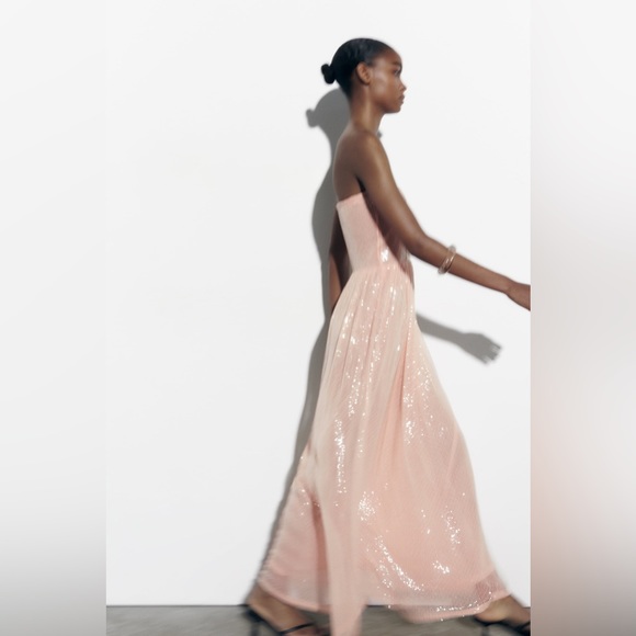 NWT Zara Long Sequin Knit Dress - 2142/071 - Picture 9 of 17